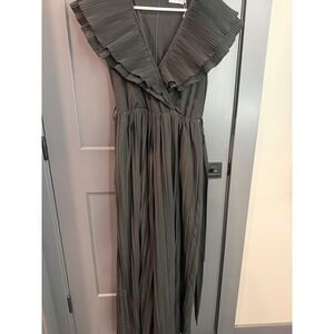 Proud Poppy Lily Jumpsuit Womens US 2 Black Pleated Ruffle Wide Leg